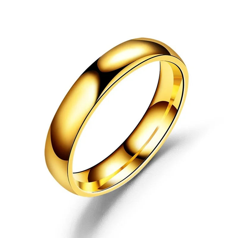 Einfache 4mm 6mm Titan Ring Frauen Männer Verhindern Allergie Hochglanzpoliert Hochzeit Ringe Edelstahl Paar Finger Schmuck geschenke