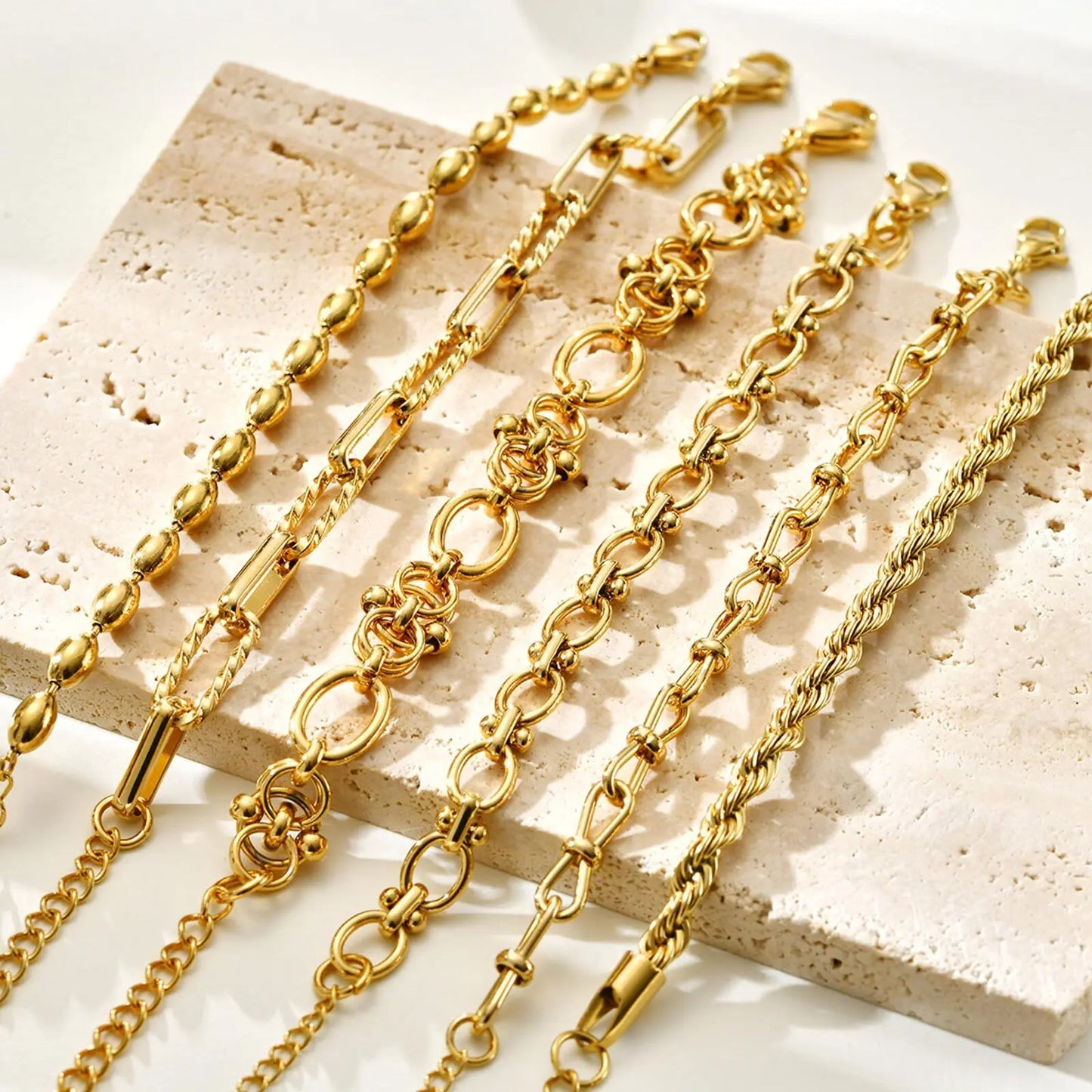Miami Cuban Link Chain Armband für Damen, Edelstahl, goldfarben, verstellbar, minimalistische Armbänder, Schmuck, Geschenke