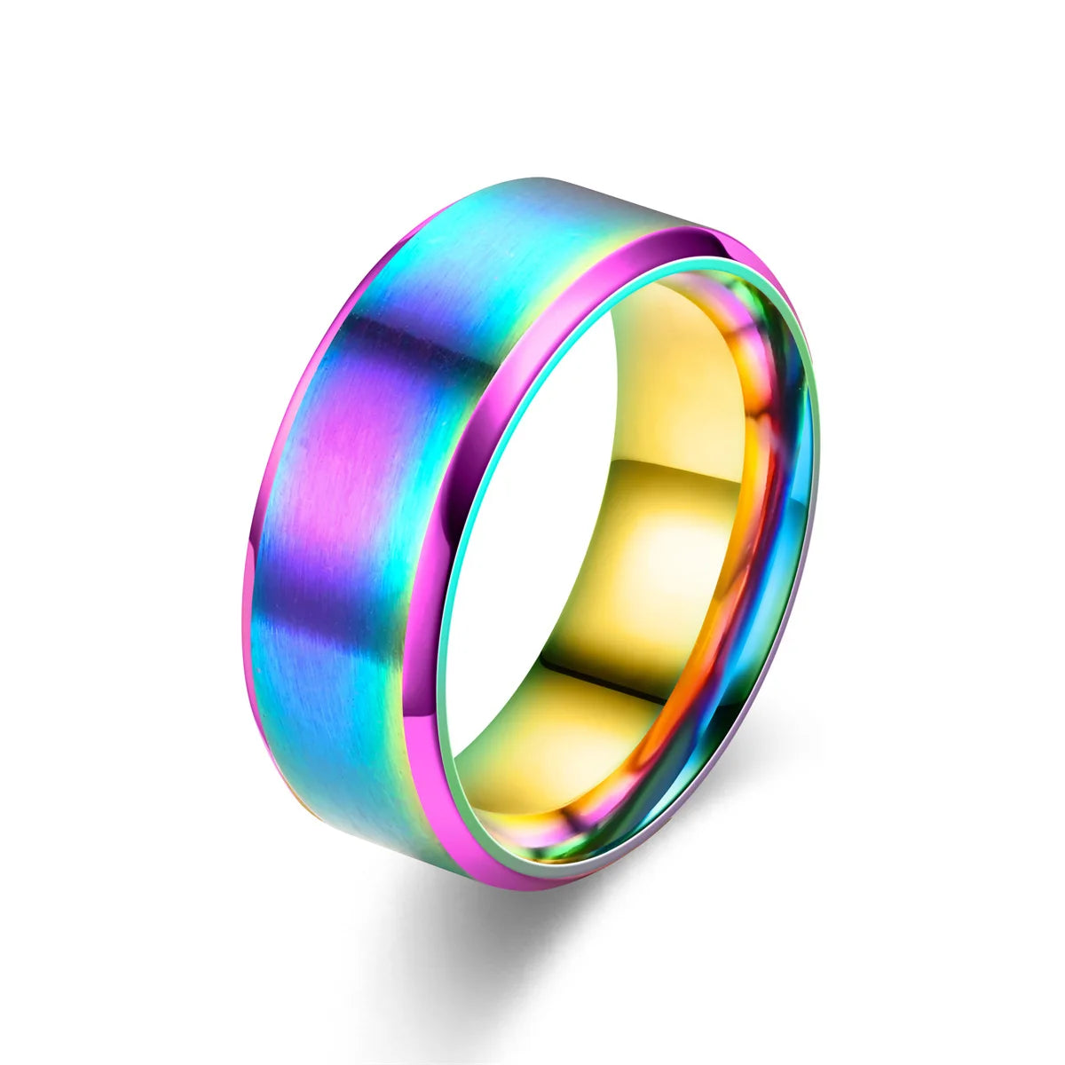 7 farben 8mm Männer Ringe Titan Edelstahl Ringe Für Männer Frauen Matt Gebürstet Hochzeit Verlobungsring Paar Schmuck geschenk
