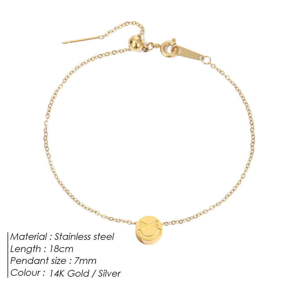 eManco Mini Exquisiter runder Schmuck Edelstahl vergoldetes Armband Einfaches Party-Valentinstagsgeschenk 48-Stunden-Versand