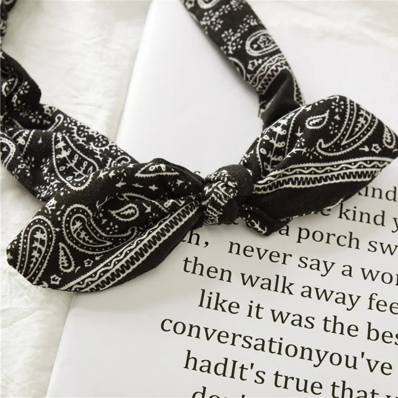 Neue Boho Frauen Weiche Solid Print Stirnbänder Vintage Kreuz Knoten Elastische Haarbänder Turban Bandanas Mädchen Haar Bands Haar Zubehör