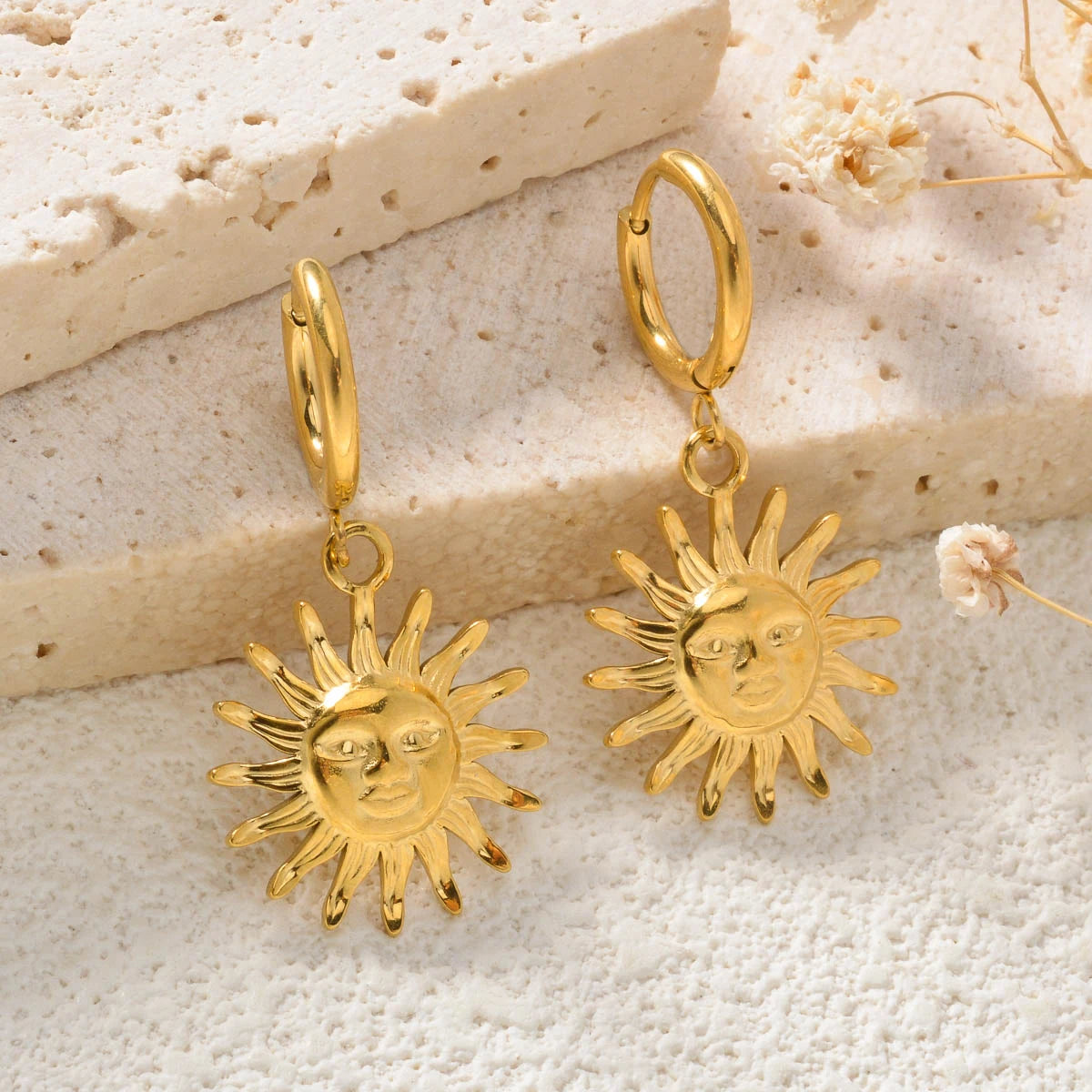 Vergoldete Textur Ohrstecker Edelstahl Goldene Ohren Großer Piercing Schmuck Frau Tanzparty Zubehör Schmuck Geschenk
