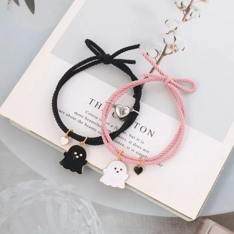 2 Teile/satz Geist Geflochtenes Armband für Liebhaber Fern Romantische Herz Magnet Paar Armbänder Freundschaft Mode Schmuck Geschenk