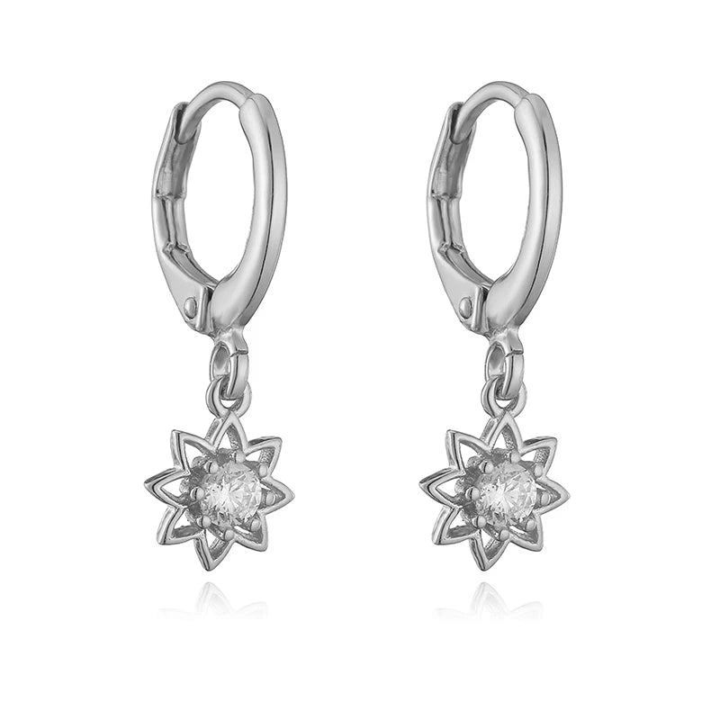 S925 Sterling Silber Kreuz Herz Blume Anhänger Creolen Frauen Retro Vintage elegante Ohrringe edlen Schmuck Erkenntnisse SE36