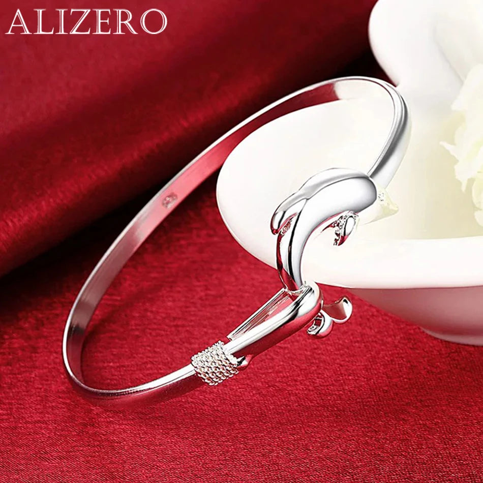 Feiner süßer Delfin-Armreif aus 925er-Sterlingsilber für Damen, verstellbar, Modedesigner-Schmuck, Hochzeit, Party, Geschenke