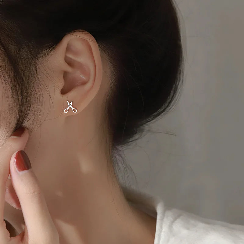 Kreative Mini-Scheren-Ohrstecker für Frauen und Mädchen