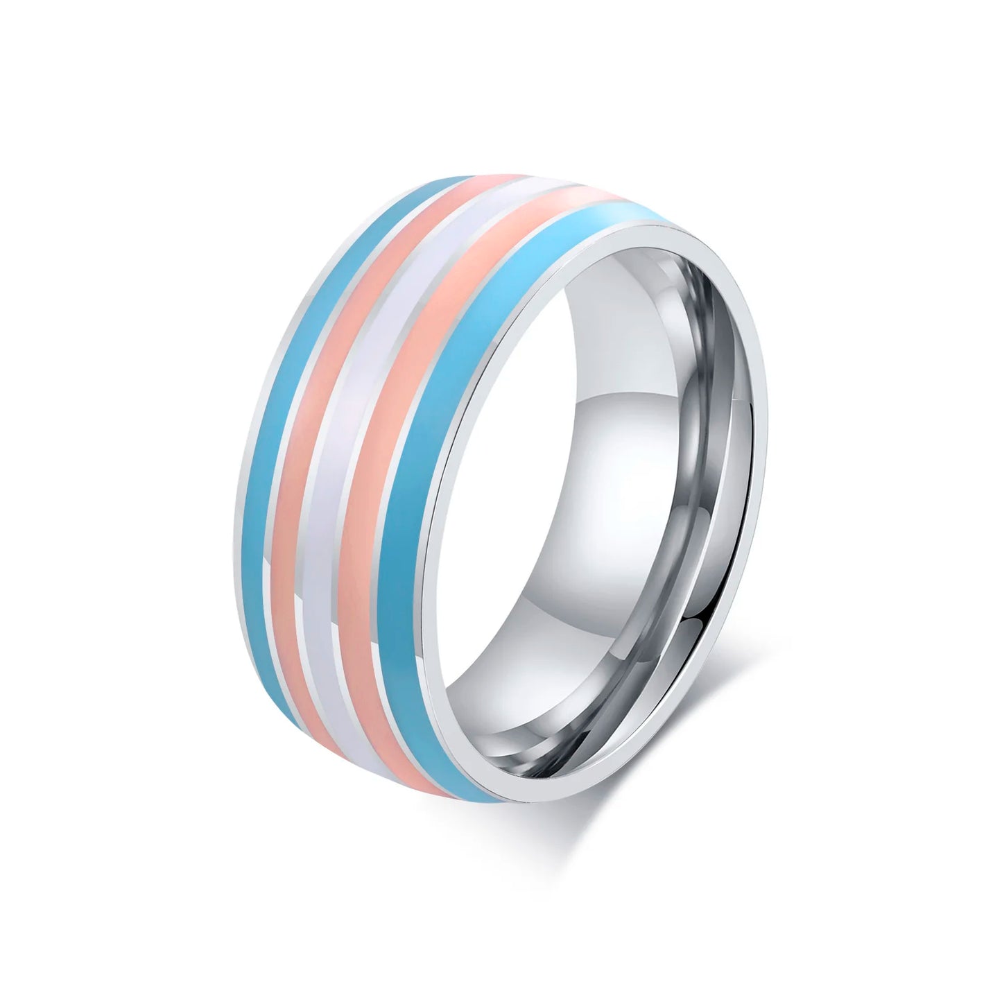 Lesbener LGBT-Ring aus Edelstahl für Frauen, Paare, Stolz, Liebesversprechen, Band, Streifen, Flagge, Farbe, Verlobungsringe
