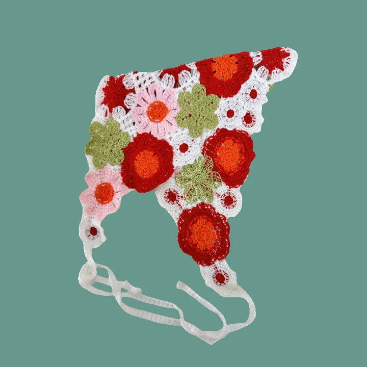 Elegantes gestricktes Dreieckstuch-Stirnband für Damen, modisch, Mädchen, Erdbeere, vielseitiges Muster, Haarband, Haar-Accessoire