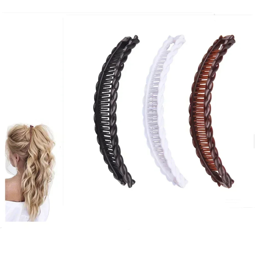 Neue Einfarbig Vintage Banana Haar Clip für Frauen Mädchen Welle Kamm Haarnadel Haar Stil Werkzeug Mode Praktische Haar Zubehör