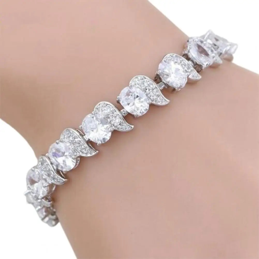 Damen-Armband, Blatt-Charm, elegant, klassisch, verstellbar, blauer Strassstein, eingebettetes Damen-Armband, Modeschmuck