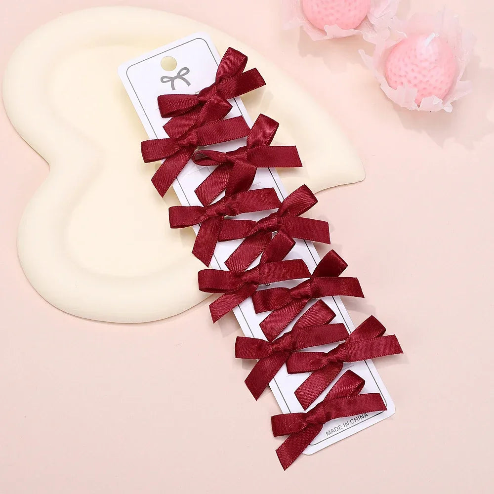 5/6/8/10Pcs Kinder Süße Einfarbig Mini Bowknot Mit Haar Clip Baby Mädchen Ballett Stil band Geflochtene Haar Zubehör Großhandel