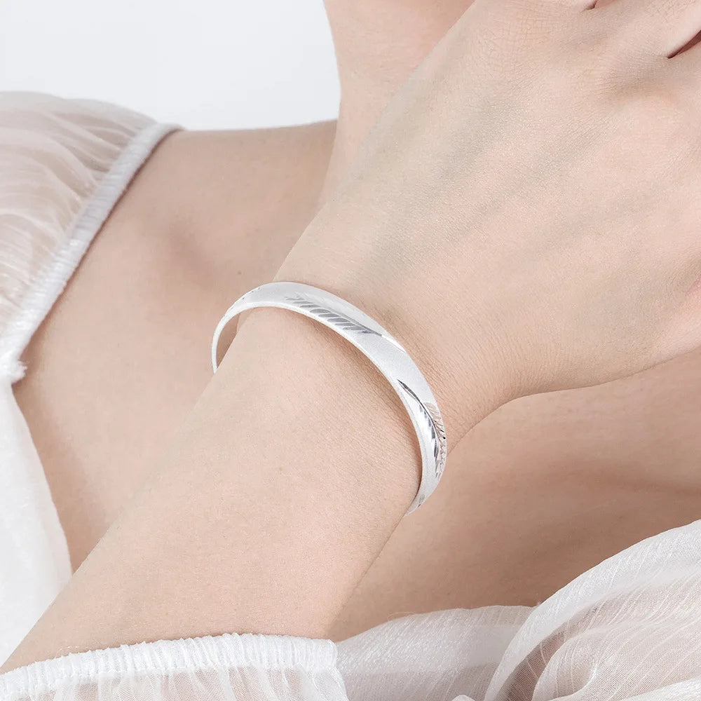 Mode 925 Sterling Silber Blatt Zuckerguss Manschette Armreif Armbänder Für Frauen Luxus Schmuck Großhandel