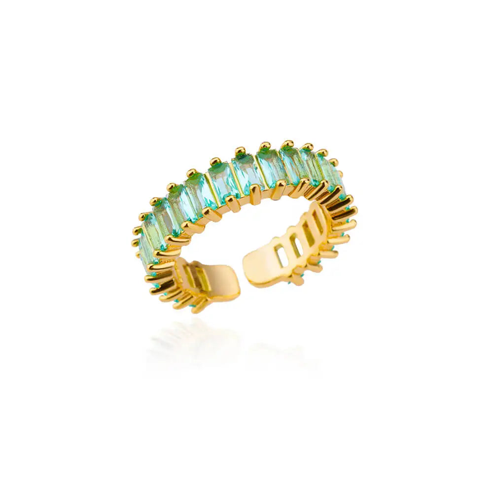 Mini Zirkon Grüne Ringe Für Frauen Edelstahl Gold Farbe Einstellbare Finger Ring Verlobung Hochzeit Weihnachten Schmuck Geschenk