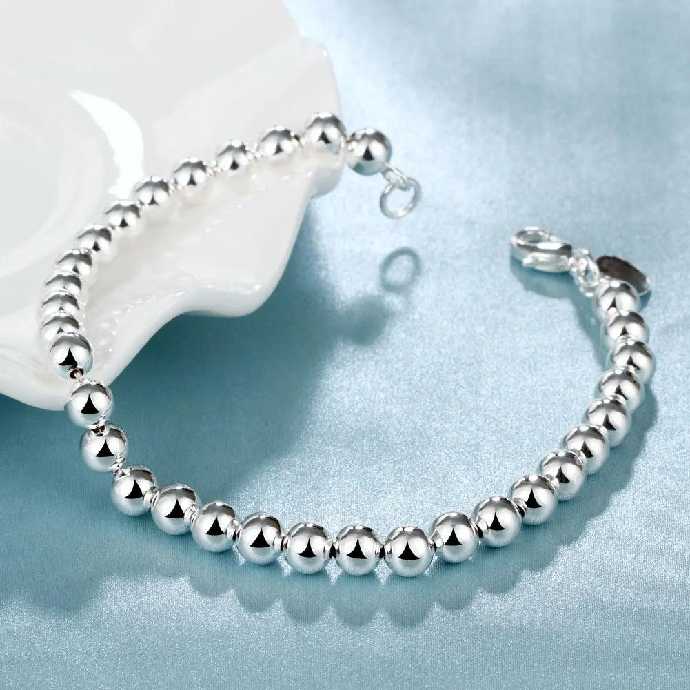 925 Sterling Silber 6 MM Perle Perlen frauen Armbänder auf Hand Designer Schmuck Damen 2022 Trend Freies Verschiffen Einzelteile schmuck