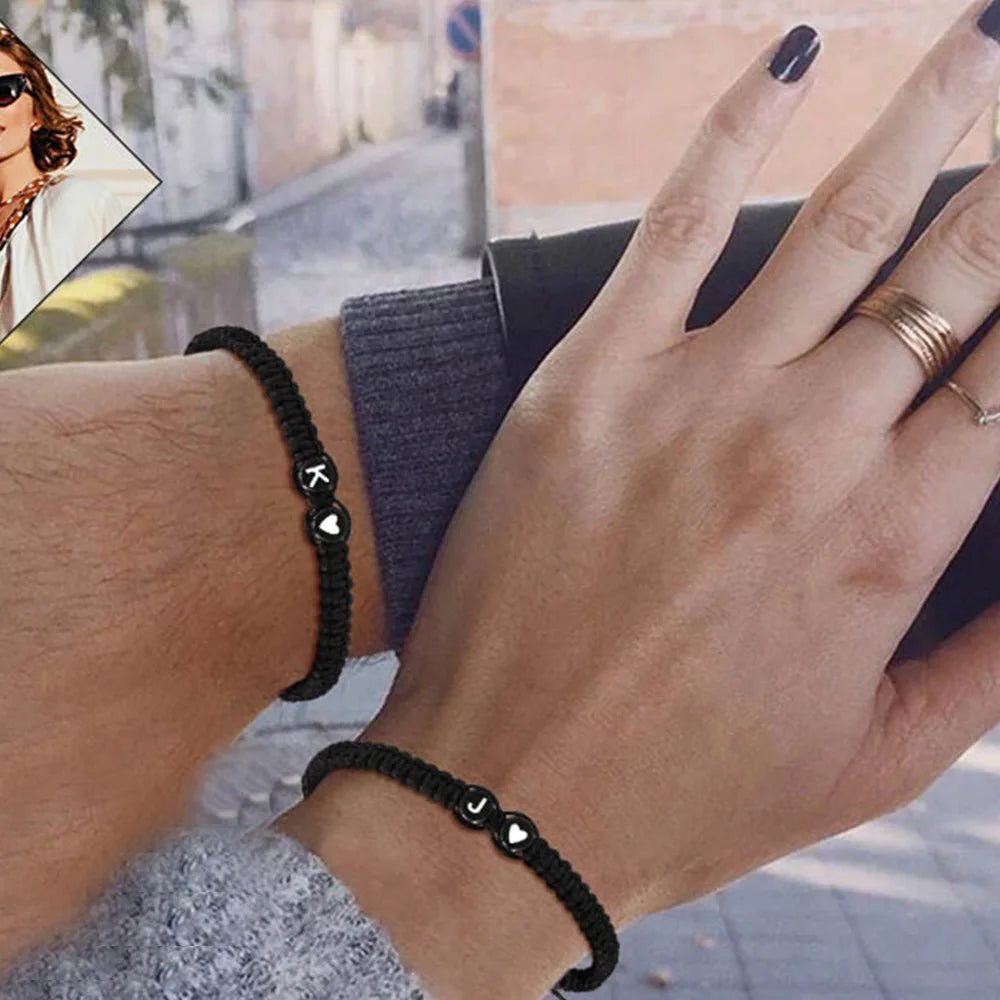 26-Buchstaben-Armbänder für Frauen, Teenager, Mädchen, verstellbare A-Z-Initialen, geflochtene Armreifen, Abschlussfeier, Geburtstagsgeschenke, Schmuck