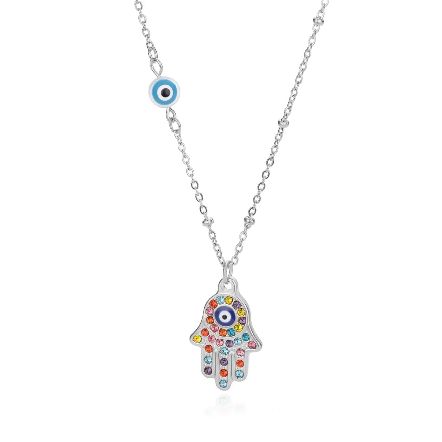 Türkische Hamsa Evil Eye Halsketten für Frauen Edelstahl Gold Farbe Charme Halsband Halskette Weihnachten Schmuck Zubehör Geschenk