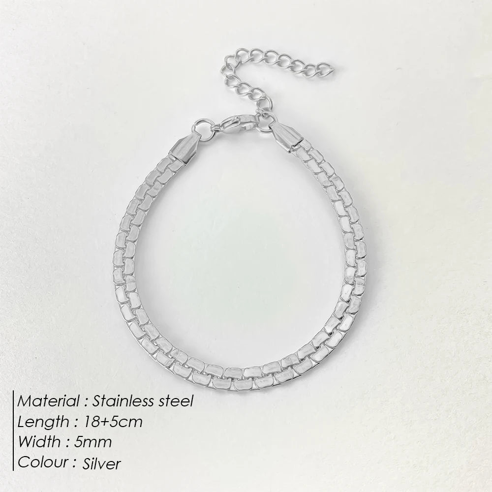 ELANDIS 14 Karat vergoldetes, wasserdichtes Metallstruktur-Armband mit klobiger Kette, Edelstahl-Armband, modischer Herrenschmuck, 48-Stunden-Versand