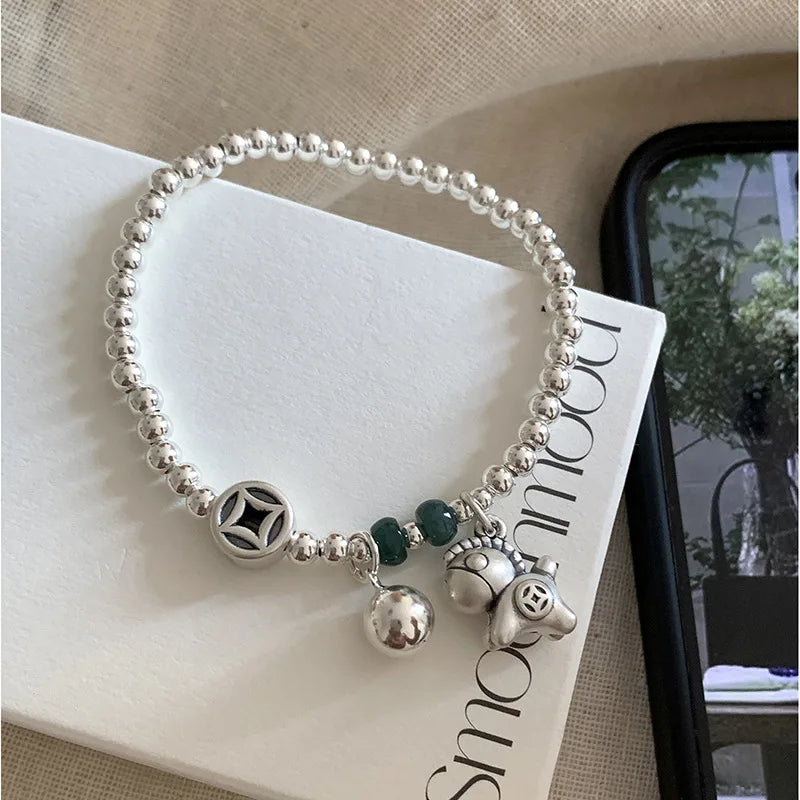 VENTFILLE Schmetterlingsarmband aus 925er-Sterlingsilber für Mädchen, Perlenschnur-Design, Insekt, modisch, vielseitiger Schmuck, Geschenk, Dropshipping