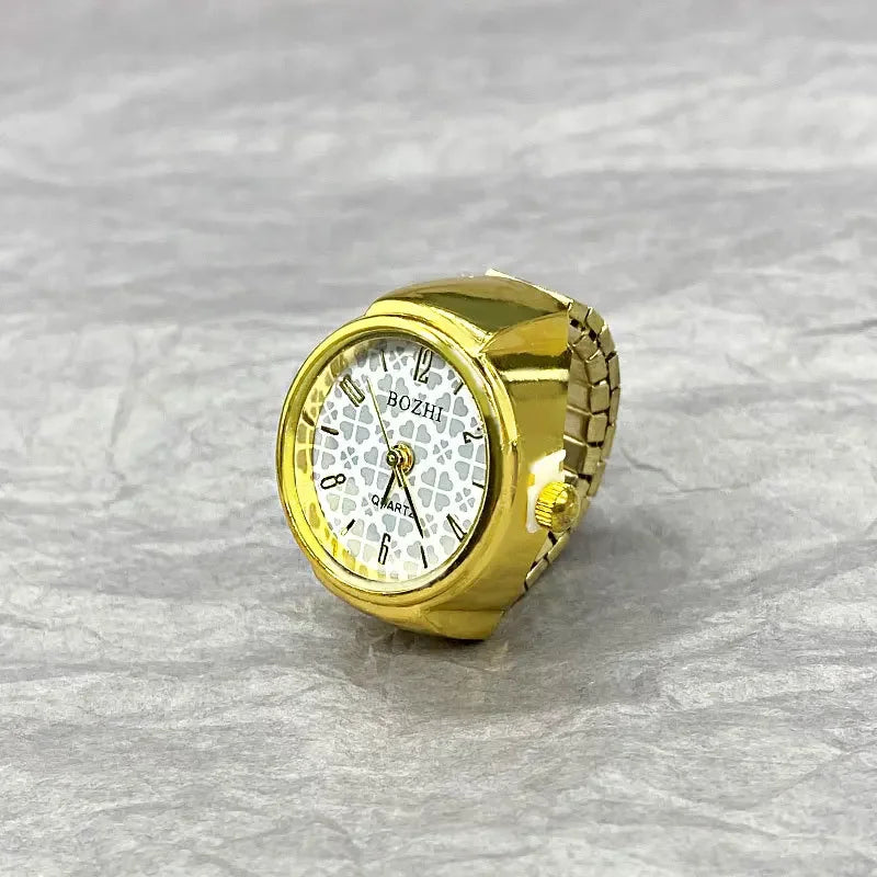 Heißer Verkauf Finger Uhr Ring Kreative Bewegung Mode Zubehör Vintage Legierung Shell Quarzuhr Männer Schmuck Frauen Geschenk