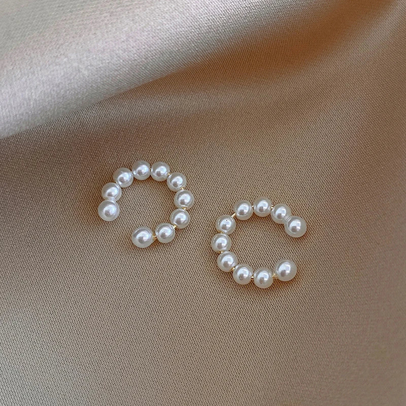 Koreanische Perle Ohr manschette Clip Ohrringe nicht durchdringende Knochen C-förmig ohne Punktion minimalist ische Ohrringe für Damen Modeschmuck