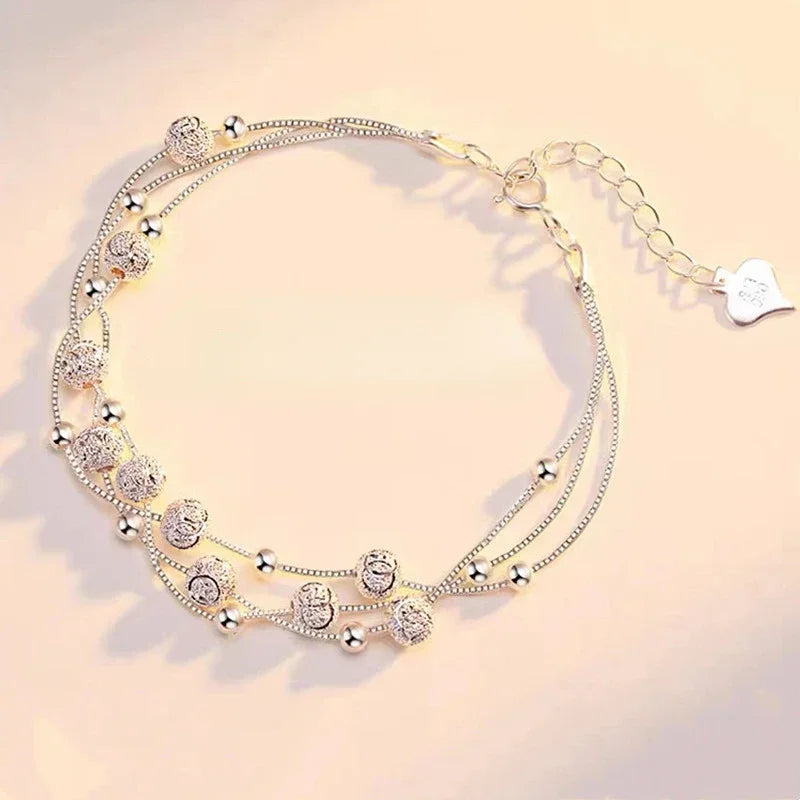 Neue koreanische Mode Sterling Silber Glück Perlen Armreifen für Frauen Armbänder Luxus Designer Party Hochzeit Schmuck Geschenke