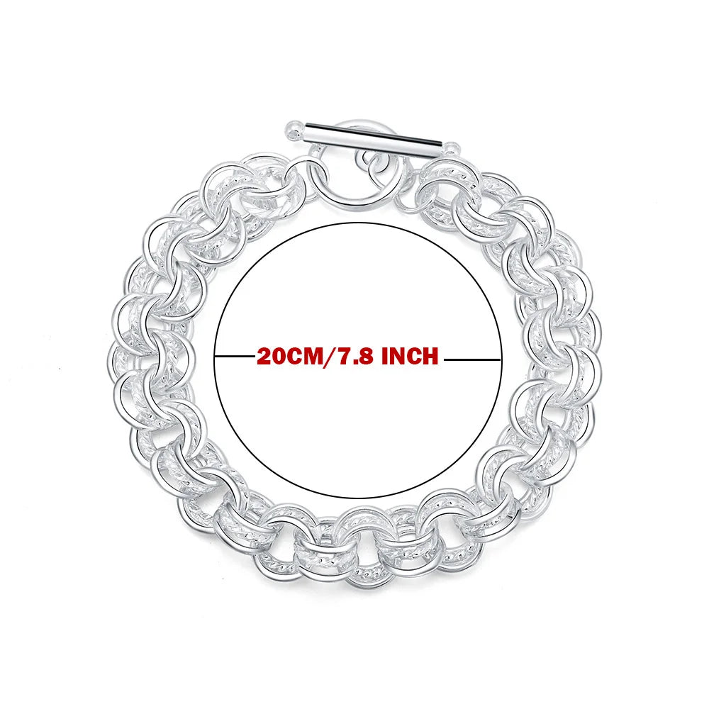 Modischer Ring aus 925er-Sterlingsilber, runde Armbänder für Damen und Herren, Hochzeit, Luxus-Qualitätsschmuck