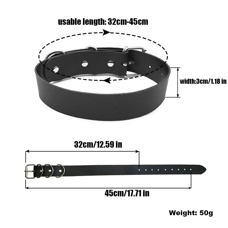 Schwarzer Goth Gürtel PU individuelle Buchstaben Halsband Halskette Punk Sexy Männer Frauen personalisierte Halsbänder Schnalle Halsband Cosplay Schmuck