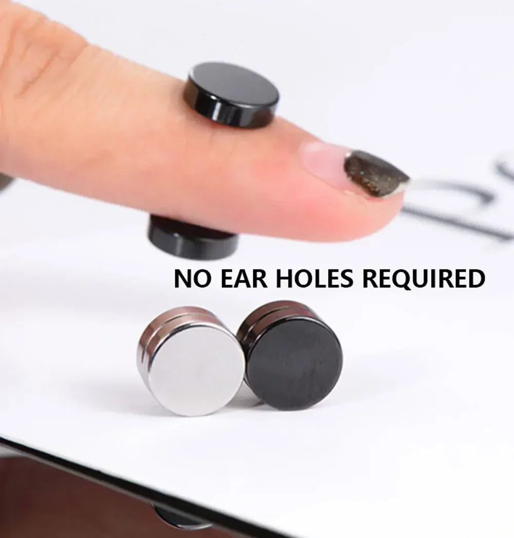 1/3Pairs 6MM Kristall Magnetische No-Pierce Edelstahl Stud Ohrringe für Männer Punk Zirkon Magnet Ohrringe nicht Piercing Schmuck