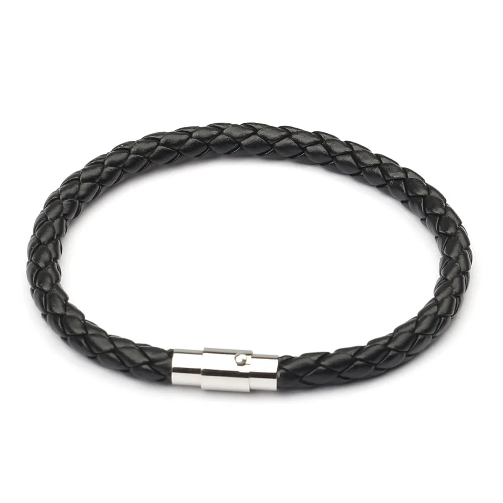 Unisex geflochtene Lederarmbänder für Männer und Frauen, verschiedene Farben, Seil-Lederarmband, Metall-Magnetverschluss, Paar-Kordel-Armband