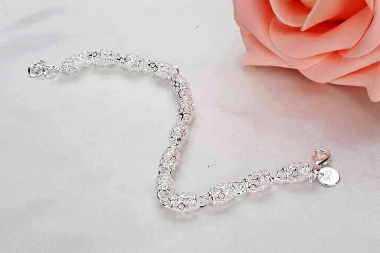 Armband aus 925er-Sterlingsilber, Zirkonia, geometrische Kette, verbunden für Damen, Charm-Armreif, modischer Glücksschmuck, Geschenk, Weihnachten