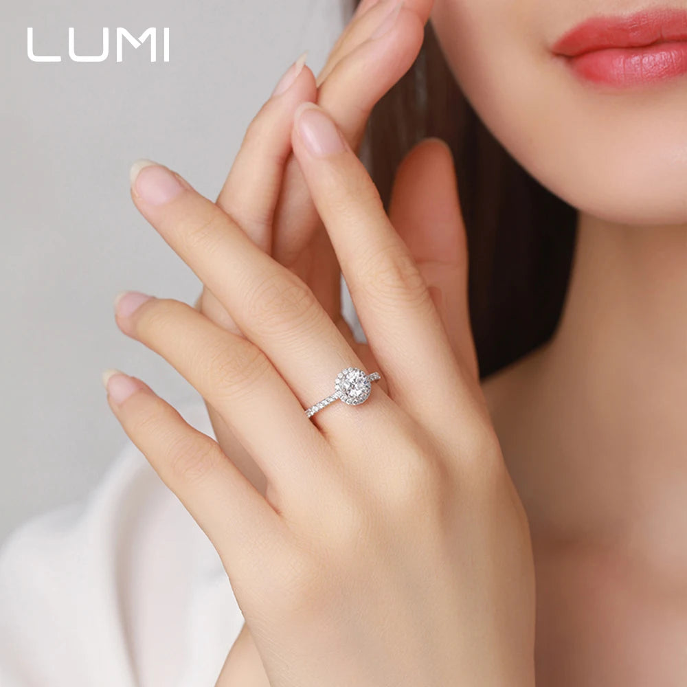 0,5–1 Karat voller Moissanit-Ring aus S925-Sterlingsilber | Luxuriöser Braut-Verlobungsring, hypoallergener Ehering, im Labor gezwachsener Diamant
