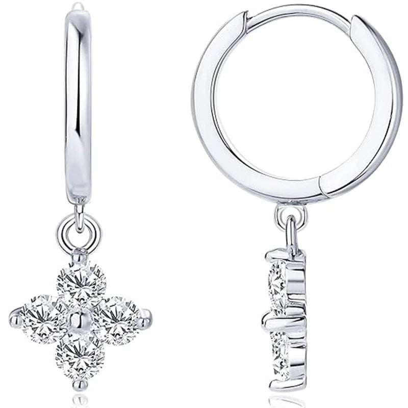 925er Silber vergoldete vierblättrige Blumen-Zirkon-Kettenhalskette für Damen, luxuriöse Kragen-Charm-Halsketten, Trend-Schmuck 2025,