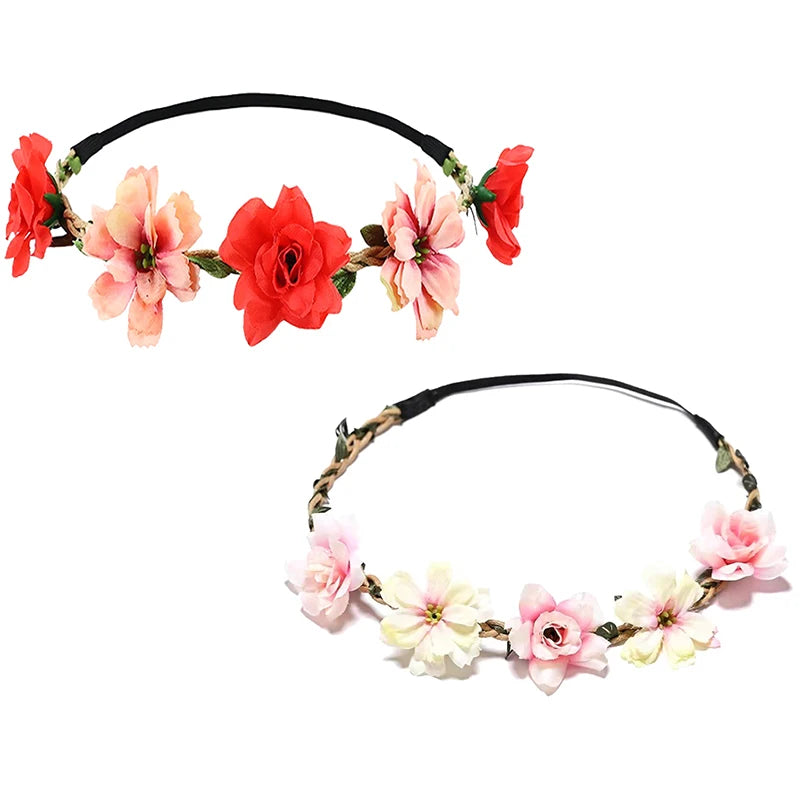 Mode süße Braut Blumen Stirnband für Frauen Mädchen böhmischen Stil Blume Krone Haarband Party Cosplay Haarschmuck