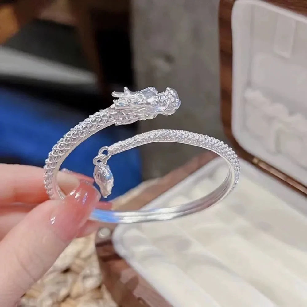 Mode chinesischen Stil Drachen Armreif Neujahr Glücksbringer Armband Freundschaft Amulett Schmuck Paar Geschenke für Frauen Männer