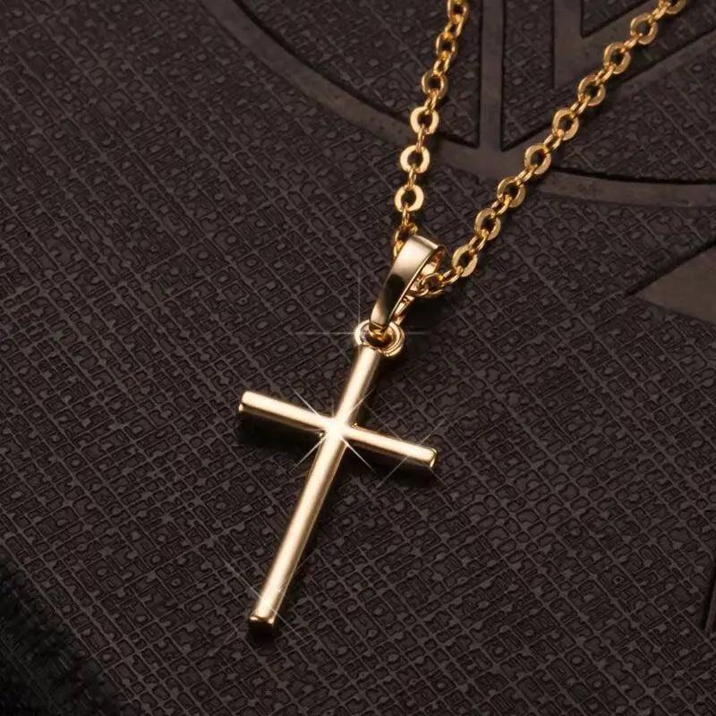 Mode Christian Jesus Kreuz Halsketten Silber Farbe Lange Kette Einfache Anhänger Für Frauen Männer Schmuck Geschenke Dropshipping