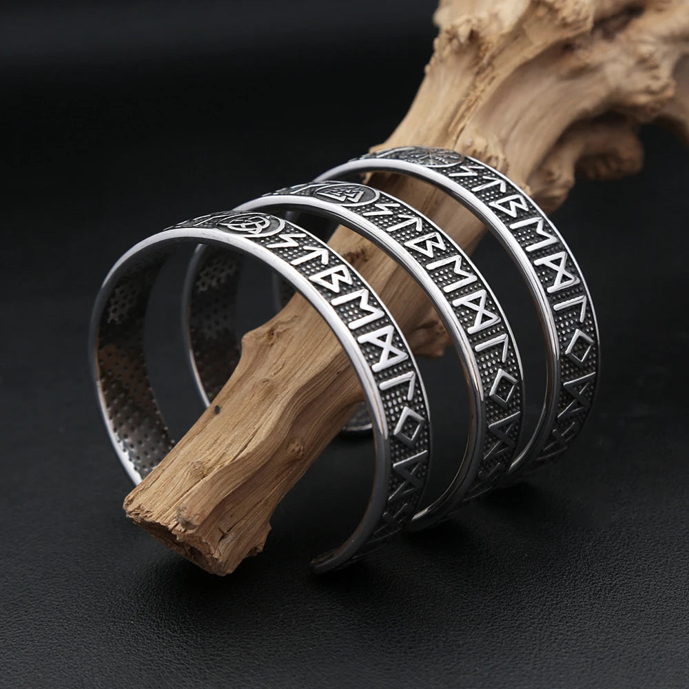 Vintage Nordic Vikings Kompass Armband 316L Edelstahl Viking Runen Manschette Armreifen Für Männer Frauen Mode Amulett Schmuck Geschenk