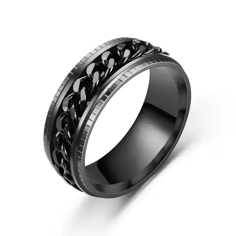 Angstring Fidget Spinner Ringe für Frauen Edelstahl Ringe Fidgets Frei drehen Anti Stress Zubehör Herrenschmuck