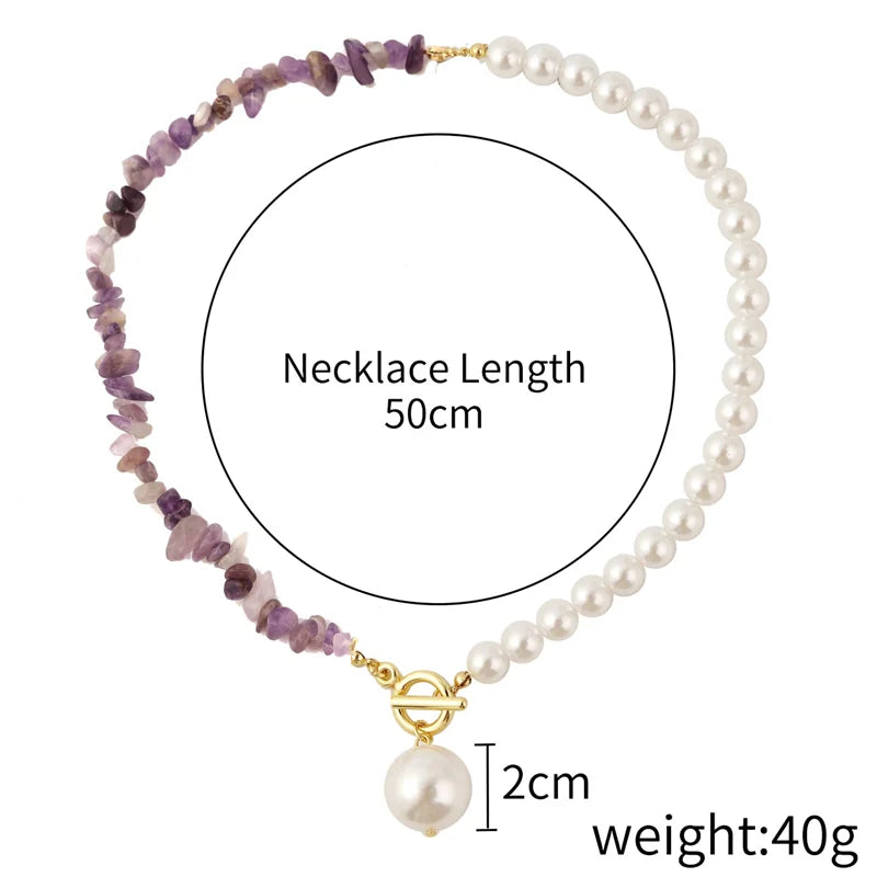 Elegante Imitation Perle Kette Choker Halsketten Für Frauen Kragen Naturstein Schlüsselbein Halskette Asymmetrie Schmuck Urlaub Geschenk