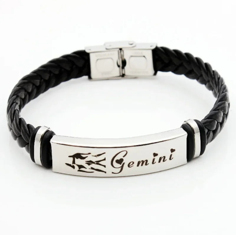 Zwölf Sternbild Charm Armband 12 Sternbild gewebtes Leder armband geflochtener Armreif Schmuck Handgelenk Geschenk zubehör