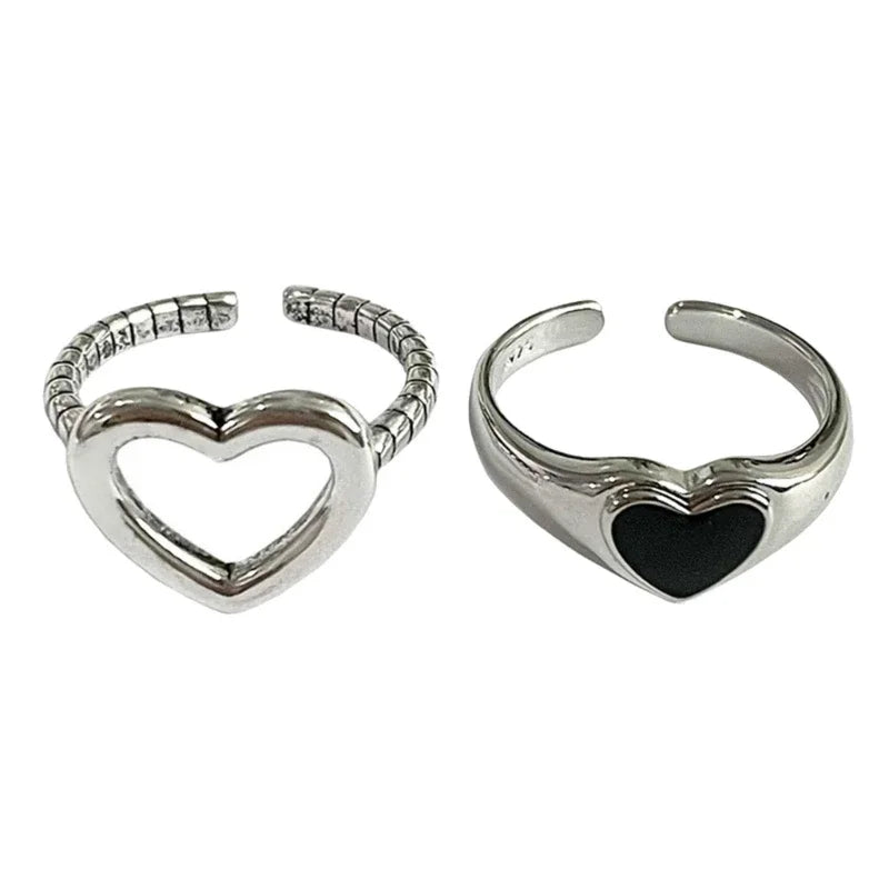 Neue Mode Shiny Lila Strass Öffnung Paar Ringe für Frauen Männer Vintage Kristall Stern Einstellbare Ring Liebhaber Y2K Schmuck