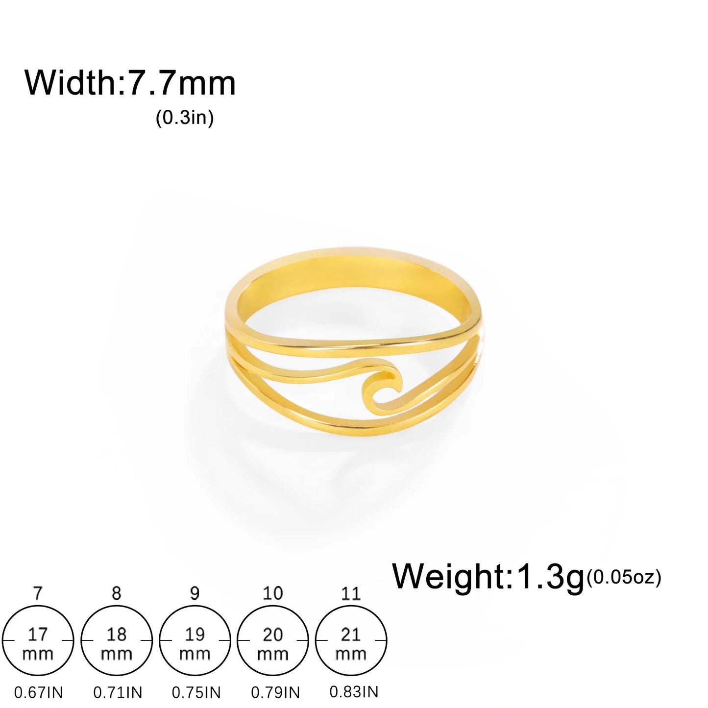 COOLTIME Einfache Meereswellen-Paarringe 2025, Trend Ocean Surf Edelstahl, gepaarte Ringe für Damen und Herren, Hochzeit, Geburtstag, Schmuck