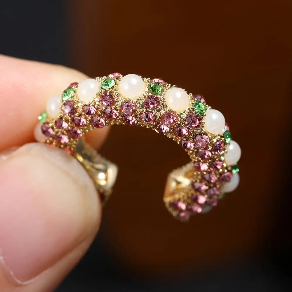 1 Stück cz Manschette Ohrringe für Frauen kleine C-Form Ohr manschette bunte Strass Clip Ohrringe Kristall Ohr manschette ohne Piercing
