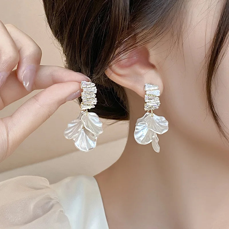 Shevalues Frauen Mode Hoop Ohrring Dame Vintage Floral Quaste Ohrringe Neue Koreanische Stil Herz Zirkon Ohr Studs Schmuck Geschenke