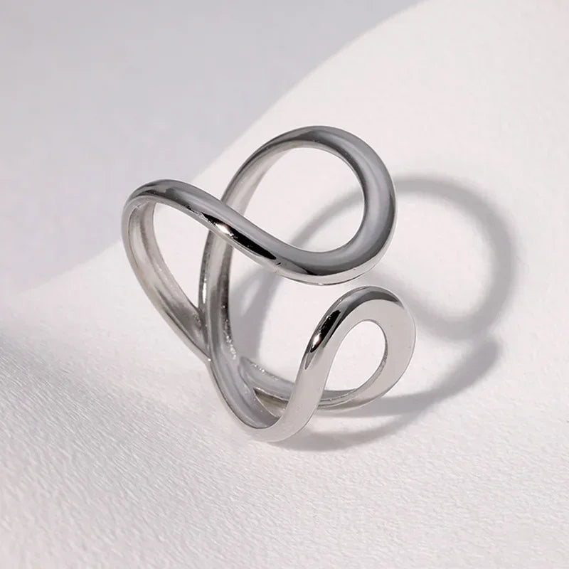 LATS Edelstahl-Ringe in Goldfarbe für Damen und Herren, 2024, farbecht, beliebt, Party, personalisierbar, übertriebener Charms, Schmuck, Geschenke