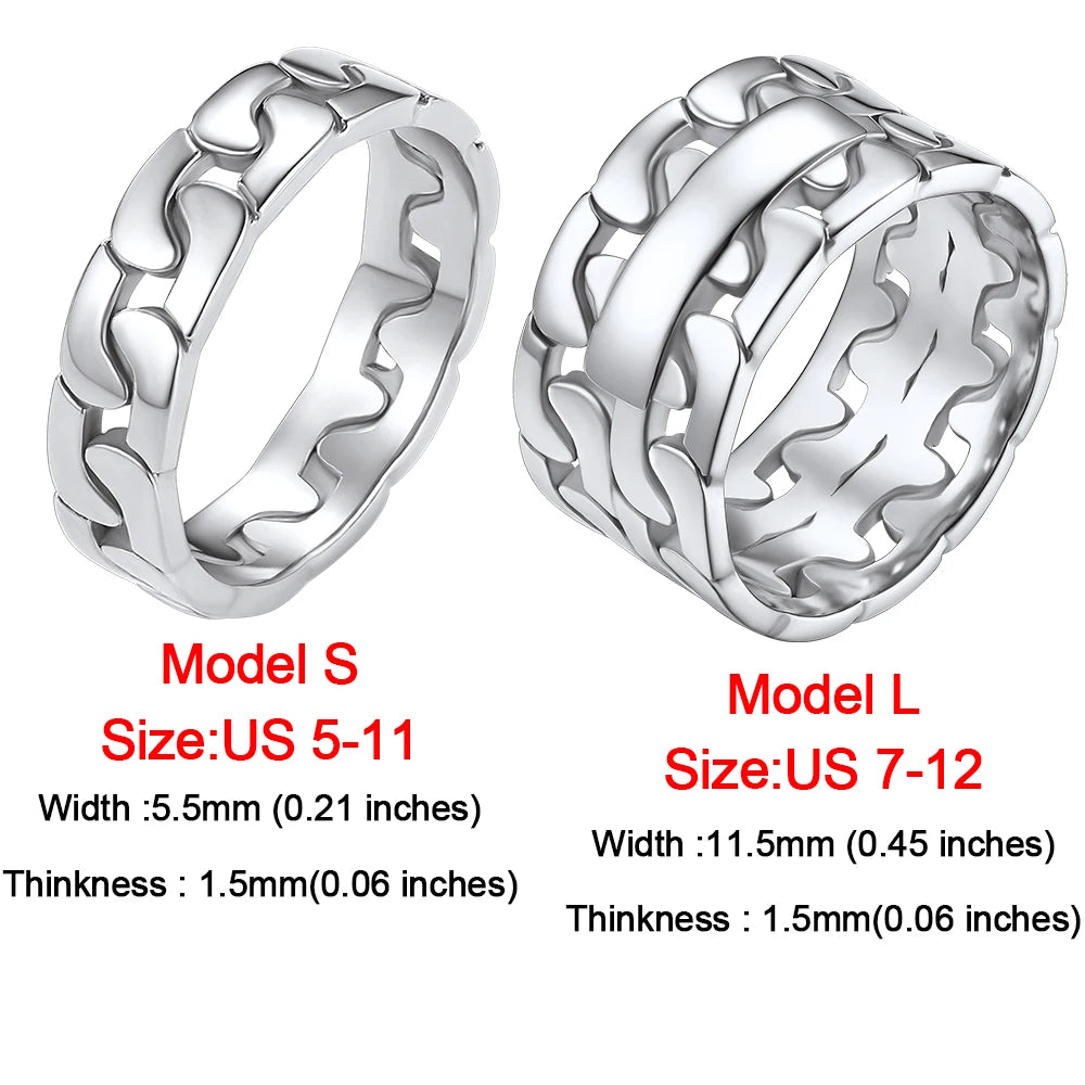 Kettens pro flach 5,5mm 11,5mm kubanischen Kettenblatt für Männer Frauen 316l Edelstahl Paar Schmuck benutzer definierte Ringe cp919