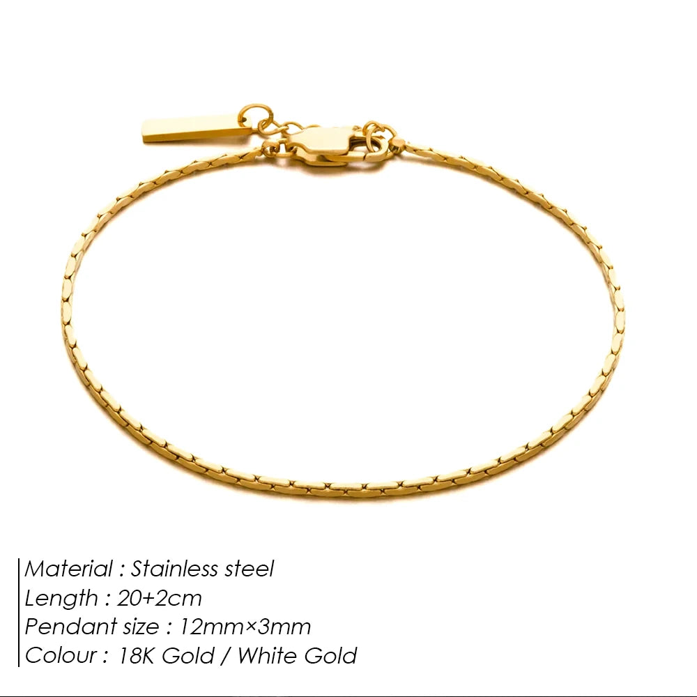 eManco 1,3 mm gehämmertes Drahtketten-Armband aus Weißgold, schlicht, für Herren, kein Farbverlust, wasserdichter Handschmuck