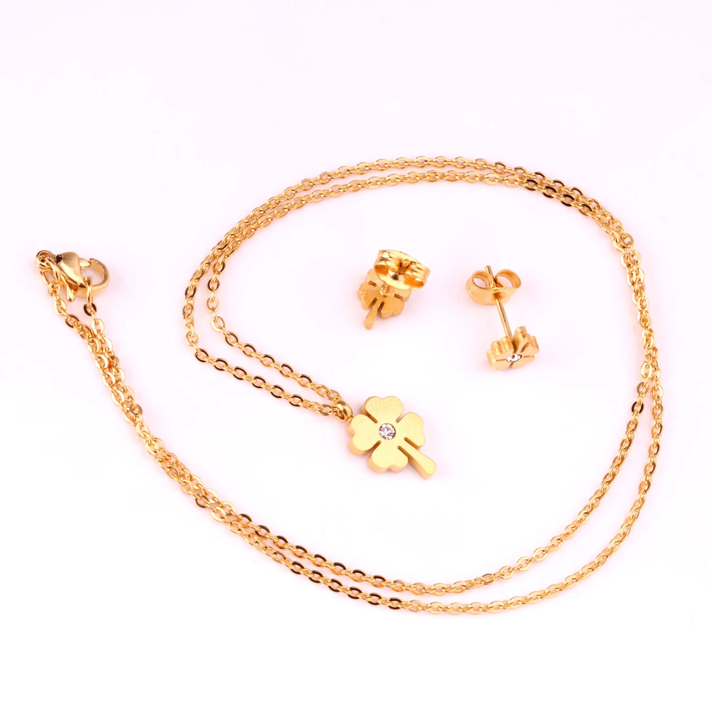 LUXUKISSKIDS Trendy Schmuck Set Edelstahl Silber/Gold Farbe Frau/Männer Großhandel Herz Anhänger Halskette Ohrringe Braut Sets