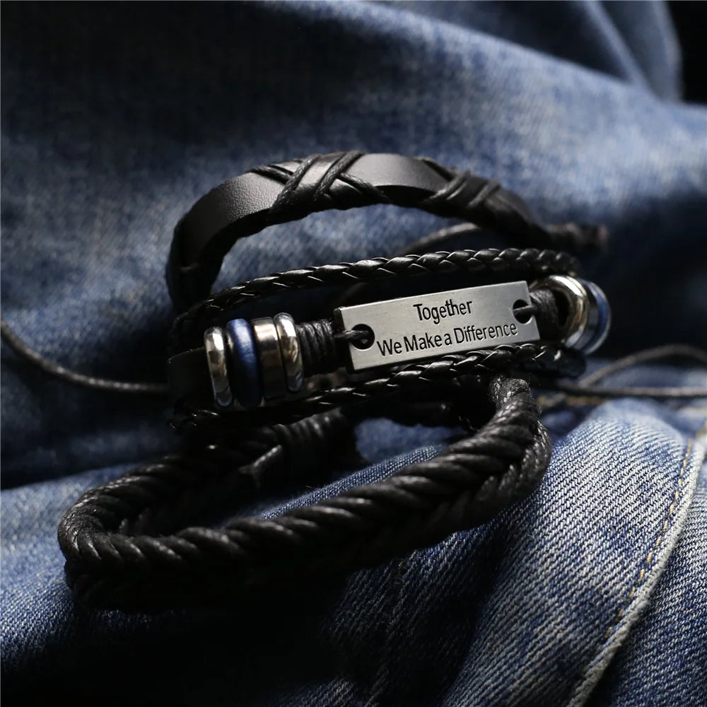 WESTBULL 3 Teile/satz Multilayer Leder Armbänder Für Männer Kreuz Charme Homme Armreifen Geschenk Schmuck