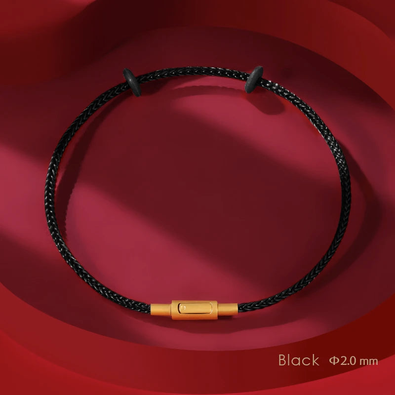 Einfache Stil Viel Glück Rot Leder Armband Für Unisex Grade 2mm DIY Perlen Edelstahl Dünne Armband Weibliche Mode schmuck