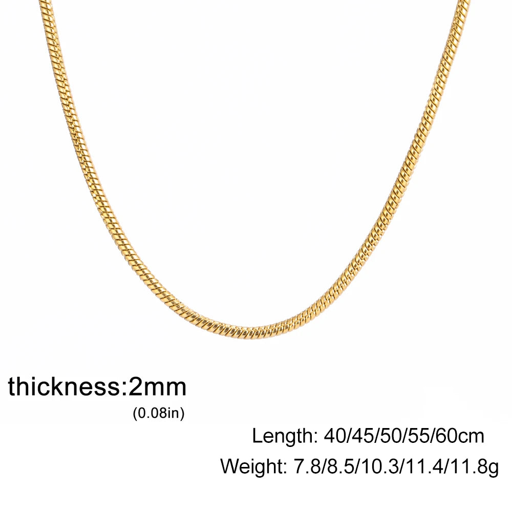 Skyrim Edelstahl Gold Farbe Runde Schlange Kette Halskette Frauen Männer Lange Hals Ketten Trendy Punk Schmuck Geschenk Großhandel